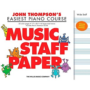 Hal Leonard John Thompson's Easiest Piano Course  Music Staff Paper in Color