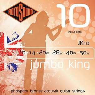 Rotosound Jumbo King Extra Light Phosphor Bronze Acoustic Guitar Strings
