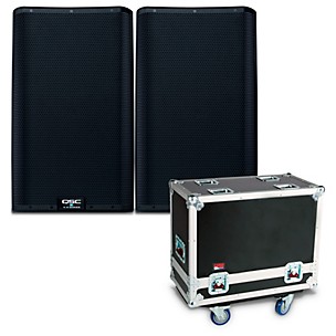 QSC K12.2 12" 2,000W Powered Speaker Pair With Gator G-TOUR SPKR-2K12 Speaker Case