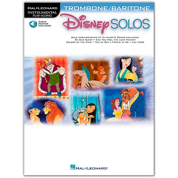 Hal Leonard Play Along Disney Solos Book For Trombone Baritone Book Audio Online Music Arts