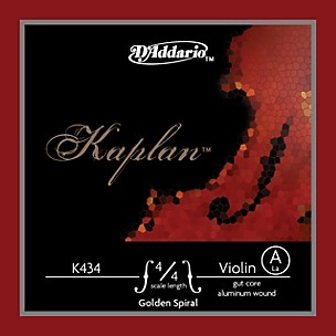 D'Addario K434A Kaplan Golden Spiral 4/4 Size Violin A String