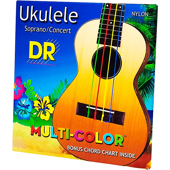 cordes ukulele soprano ou concert DR multicolor