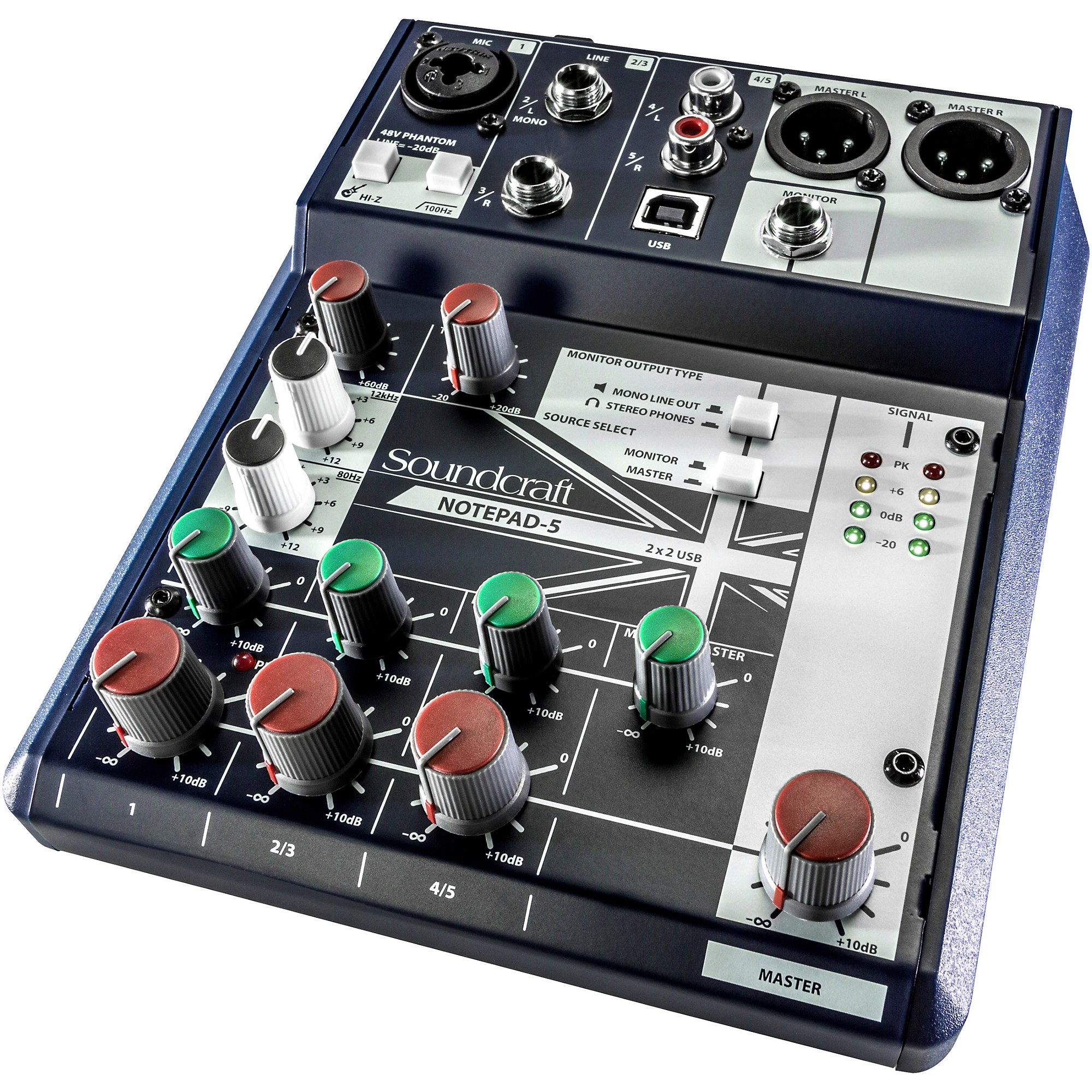 DTM・DAW Soundcraft NOTEPAD-5 2x2 USB Soundcraft Notepad-5 Small-Format Analog Mixing Console With