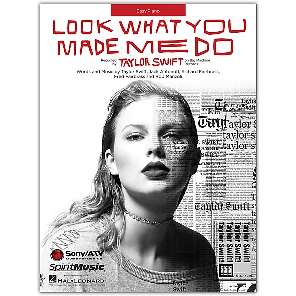 Hal Leonard Taylor Swift Look What You Made Me Do Easy Piano Sheet Music