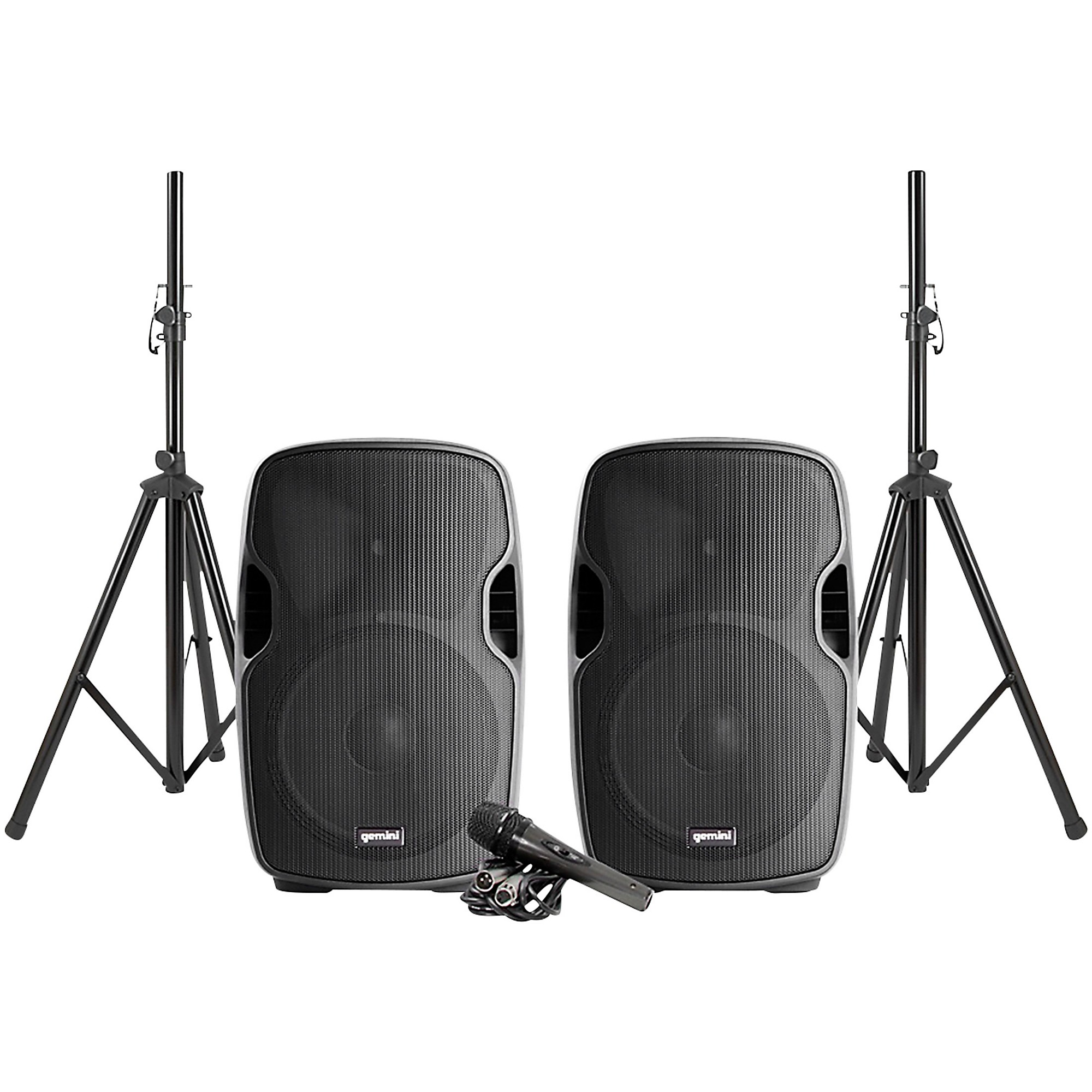 Gemini PA-SYS15 Complete Dual Speaker PA Package Music Arts