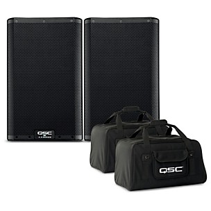 QSC K8.2 8" 2,000W Powered Speaker Pair With Tote Bags