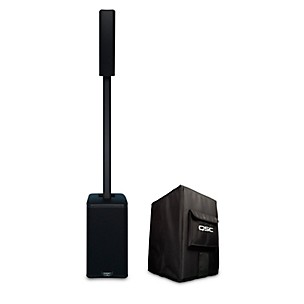 QSC KC12 12" 3,000W Active 3-Way Column Loudspeaker With Cover - Black