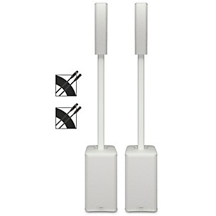 QSC KC12 12" 3,000W Active 3-Way Column Speaker Pair With Cables - White