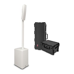 QSC KC12 3,000W Active 3-Way Column Loudspeaker With SKB iSeries Cases - White