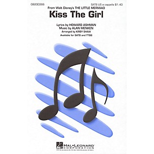 Hal Leonard Kiss the Girl (from The Little Mermaid) TTBB A Cappella Arranged by Kirby Shaw