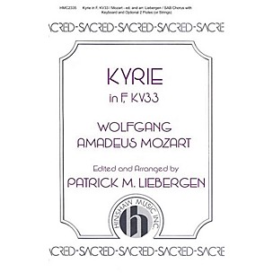 Hinshaw Music Kyrie In F, Kv33 SAB arranged by Patrick Liebergen