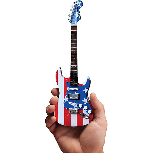 Miniature Fender Standard  Stratocaster Guitar USA Flag Ornamental 