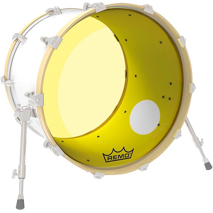 Remo Powerstroke P3 Colortone Yellow Resonant Bass Drum Head With 5