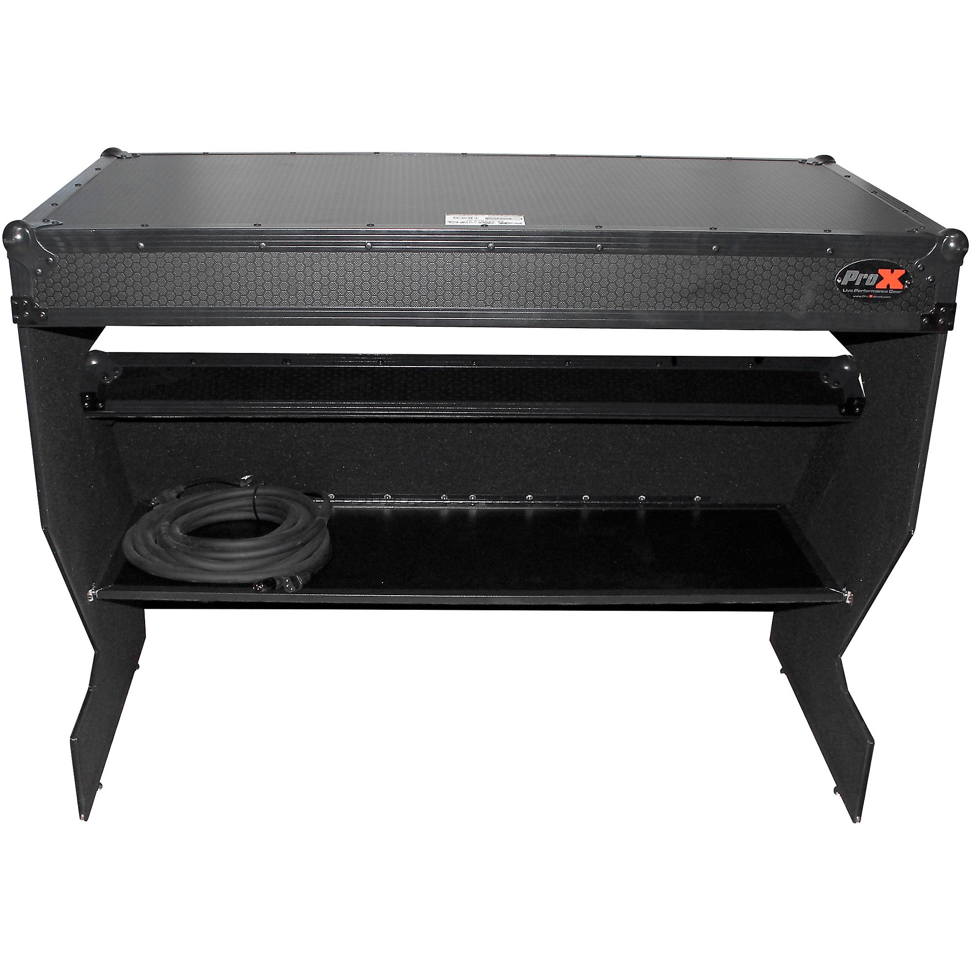 ProX Portable Z-Style Dj Table Flight Case - Black/Black (XS