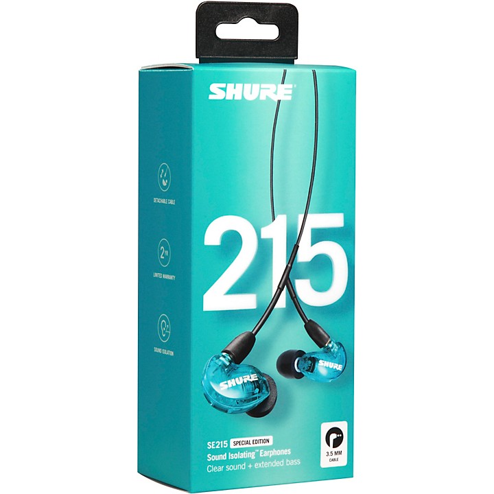 Shure SE215 Professional Sound Isolating In-Ear Monitors- Clear