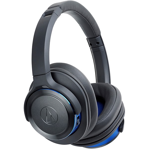 Audio Technica Ath Ws660btgbl Solid Bass Over Ear Bluetooth Headphone In Blue Gray Music Arts