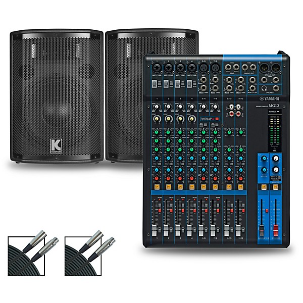 Yamaha Mg12xu Mixer And Kustom Hipac Speakers Music Arts