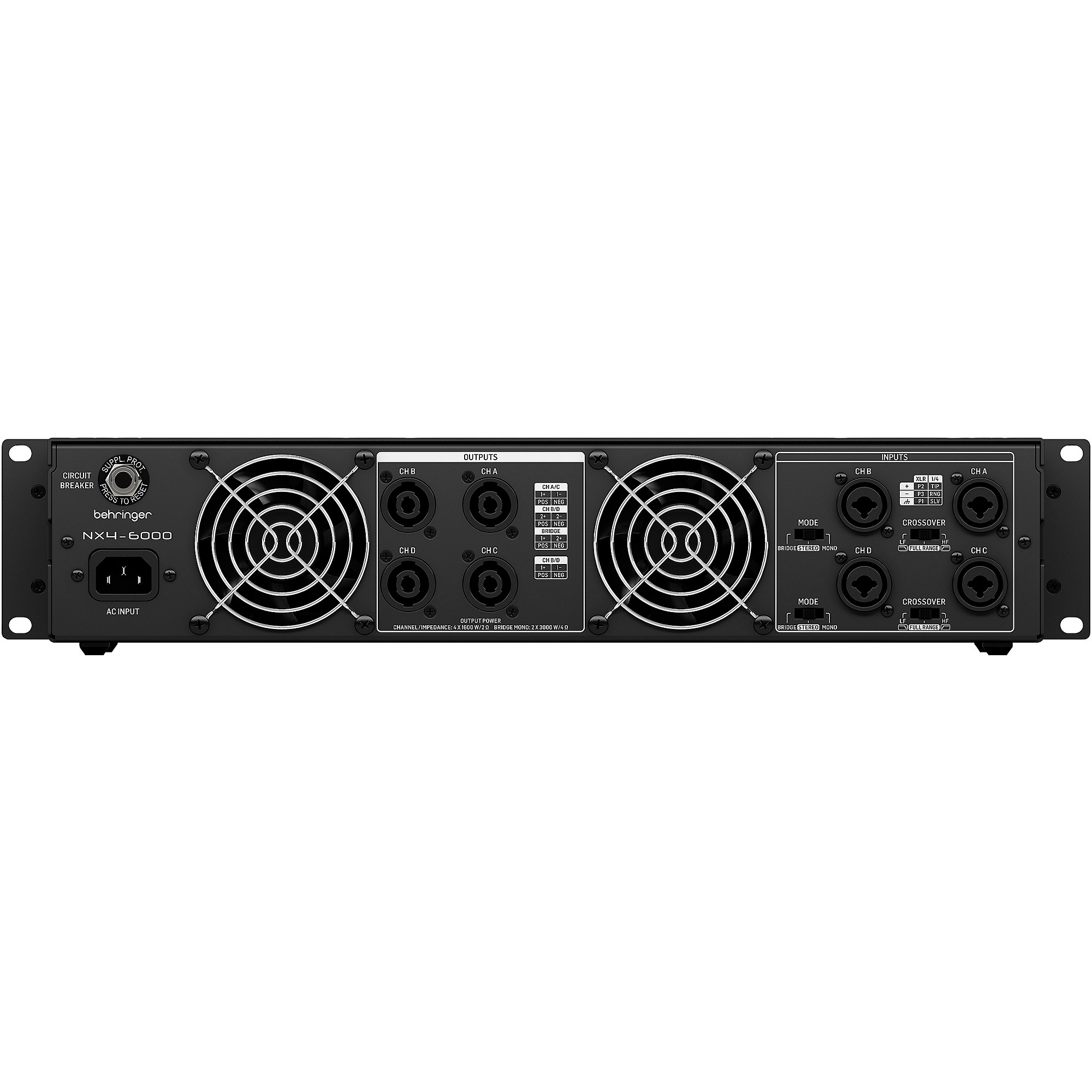 Behringer NX4-6000 アンプ Behringer NX4-6000 6,000W 4-Channel Power Amplifier | Music & Arts