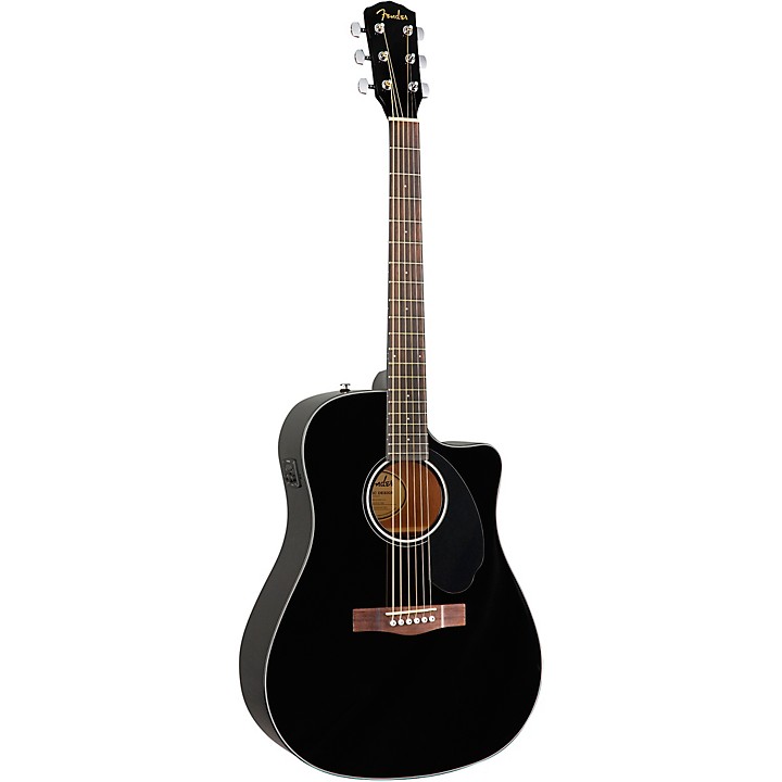 Fender CD-60SCE Dreadnought Acoustic-Electric Guitar Black | Music 