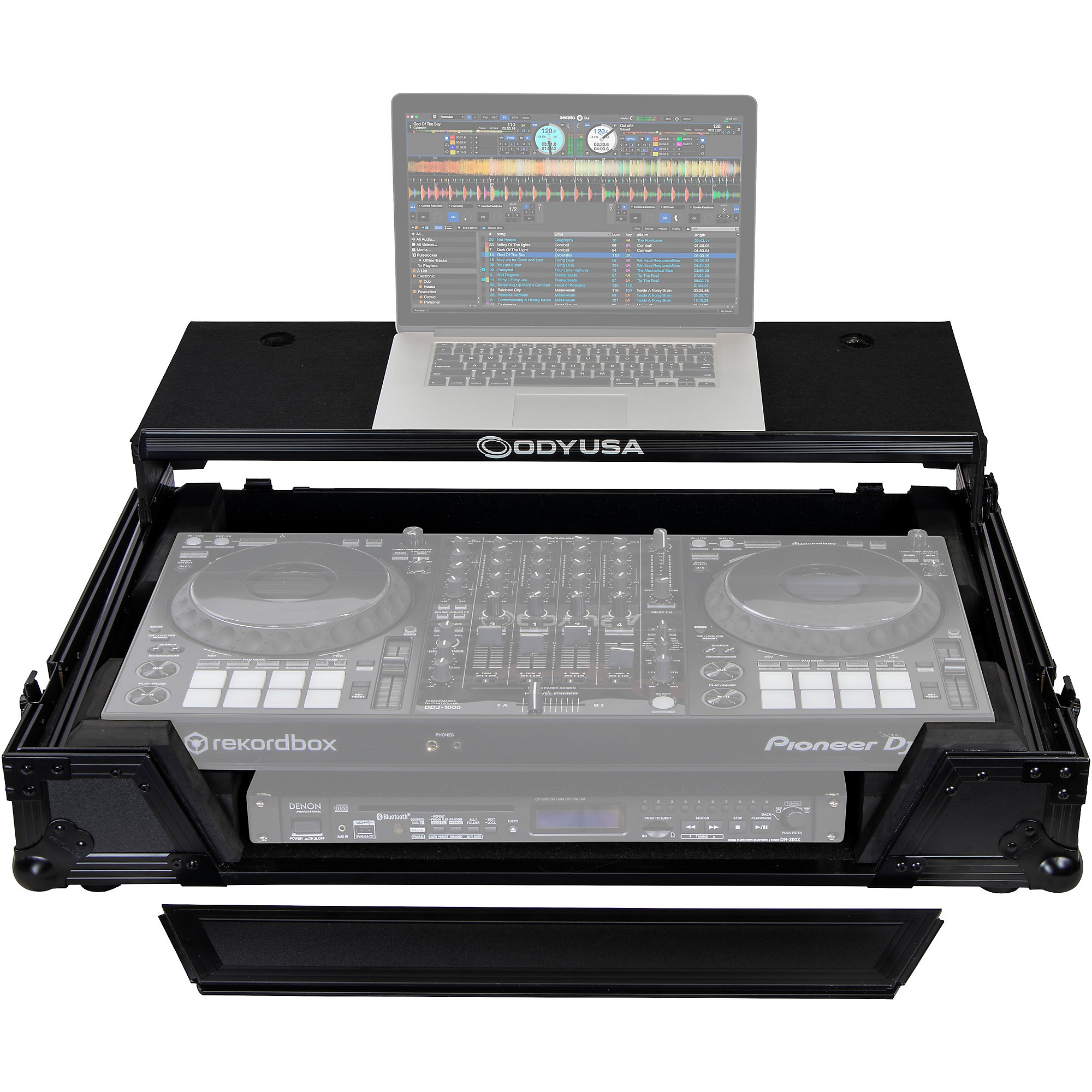 Odyssey FZGSDJ808W2BL Black Label Glide Style Flight Case for DDJ