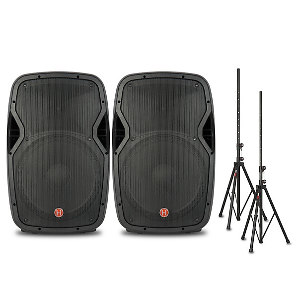 Harbinger Package With VARI V1015 15" Powered Speakers and Stands