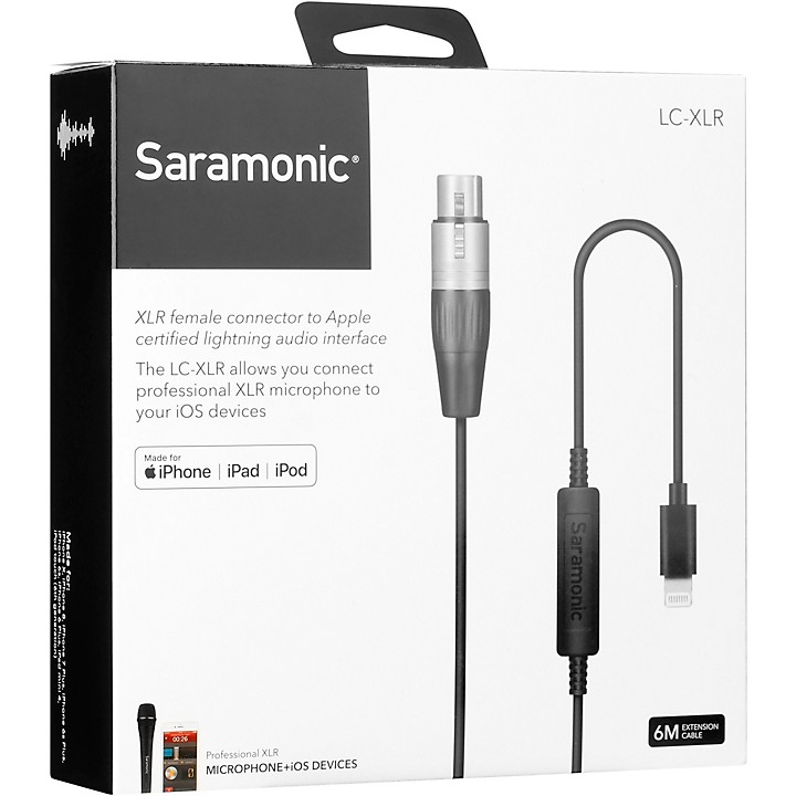 Saramonic LC-XLR XLR to iOS Lightning Interface Cable - 19.5 foot