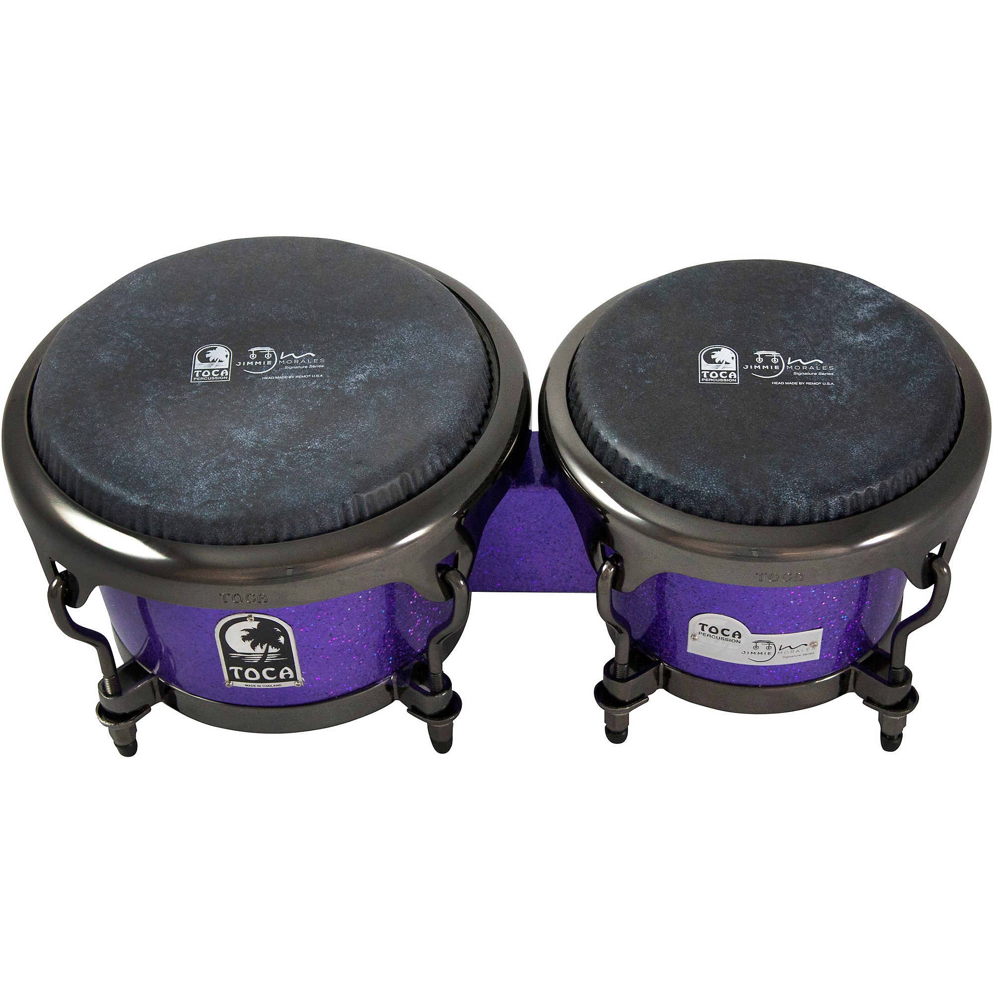 Toca Jimmie Morales Signature Series Purple Sparkle Bongos | Music
