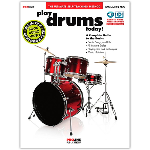 Proline Proline Play Drums Today Beginner S Pack Book Audio Video Online Music Arts