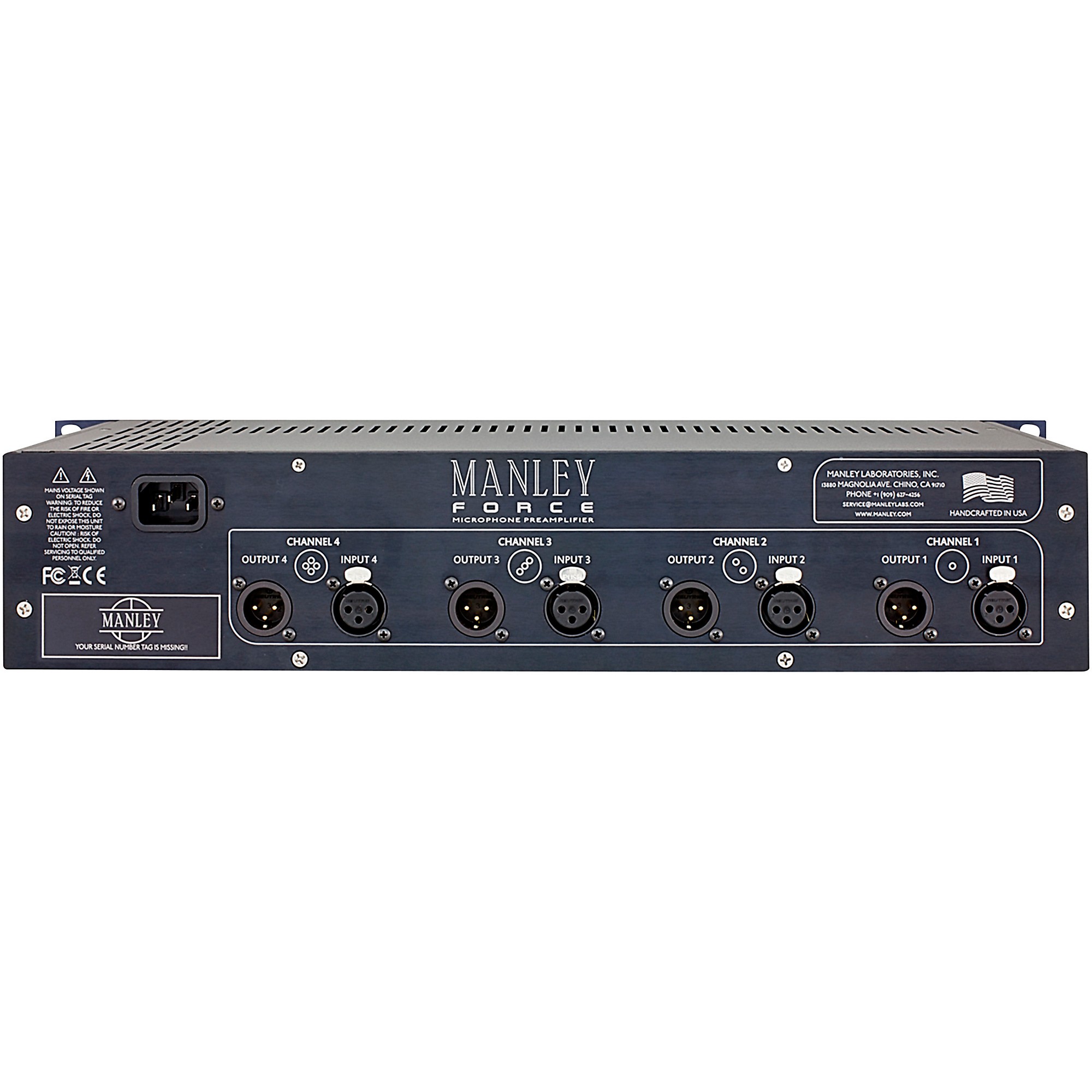 MANLEY FORCE マイクプリアンプ 4チャンネル Manley FORCE 4-Channel Vacuum Tube Microphone PreAmp | Music & Arts