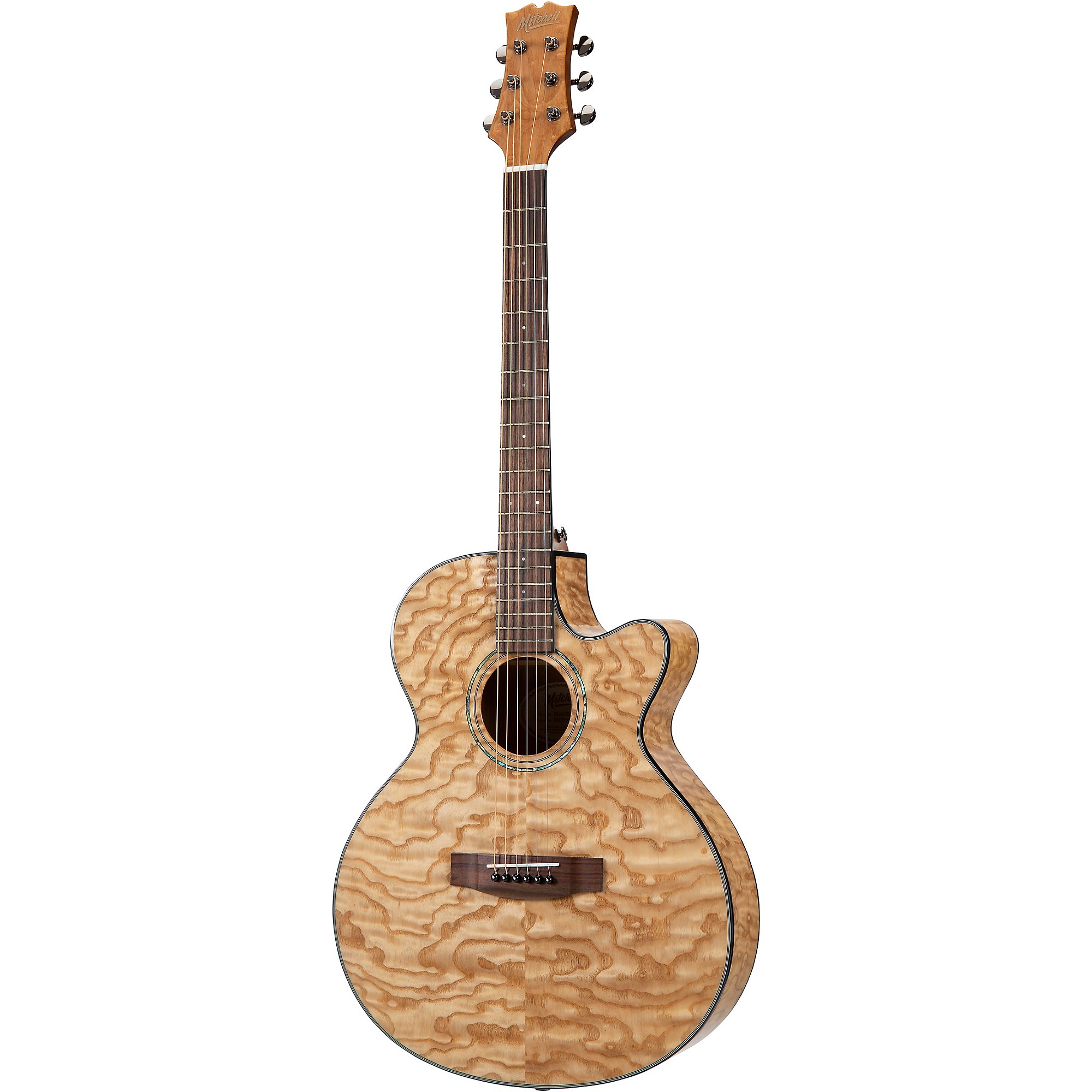 Mitchell MX430QAB Exotic Series Acoustic-Electric Guitar - | Music