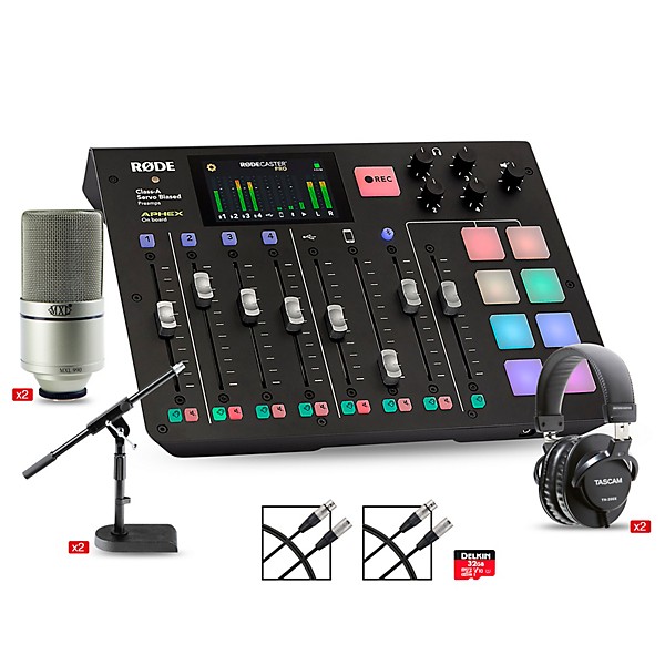 Rode Microphones Rodecaster Pro 2 Person Podcasting Bundle With