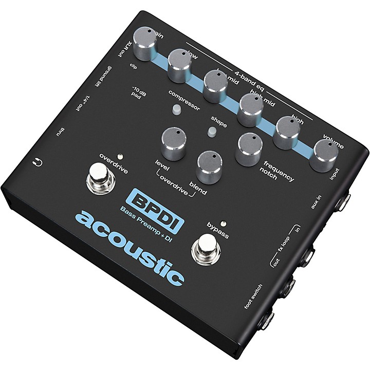 Acoustic Bass Preamp DI Pedal With Overdrive Music Arts