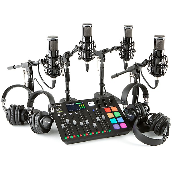 Rode Microphones Rodecaster Pro 4 Person Podcasting Bundle With