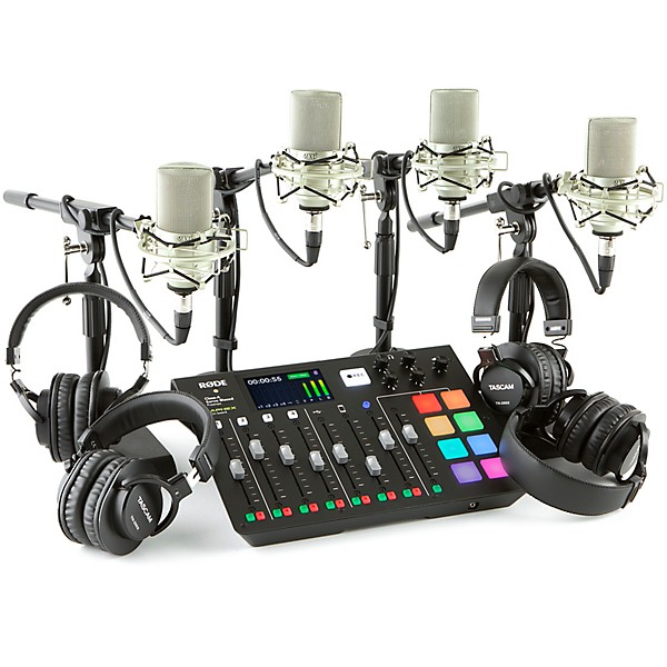 Rode Microphones Rodecaster Pro 4 Person Podcasting Bundle With