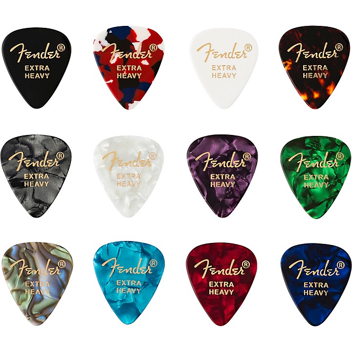 Fender Moto Style Guitar Picks, 12 Pack - Blue