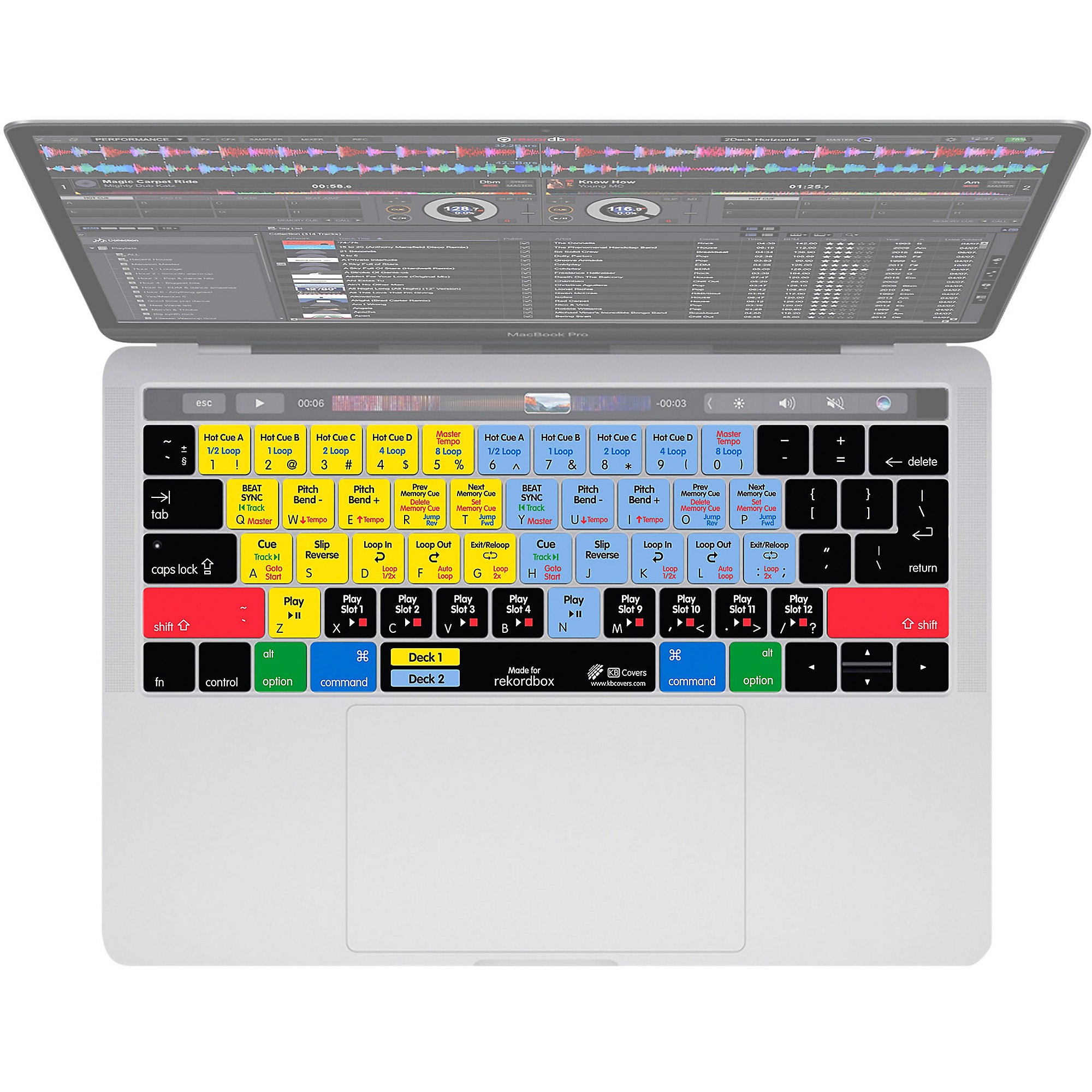 KB Covers rekordbox Keyboard Cover for Macbook Pro 2016+ with