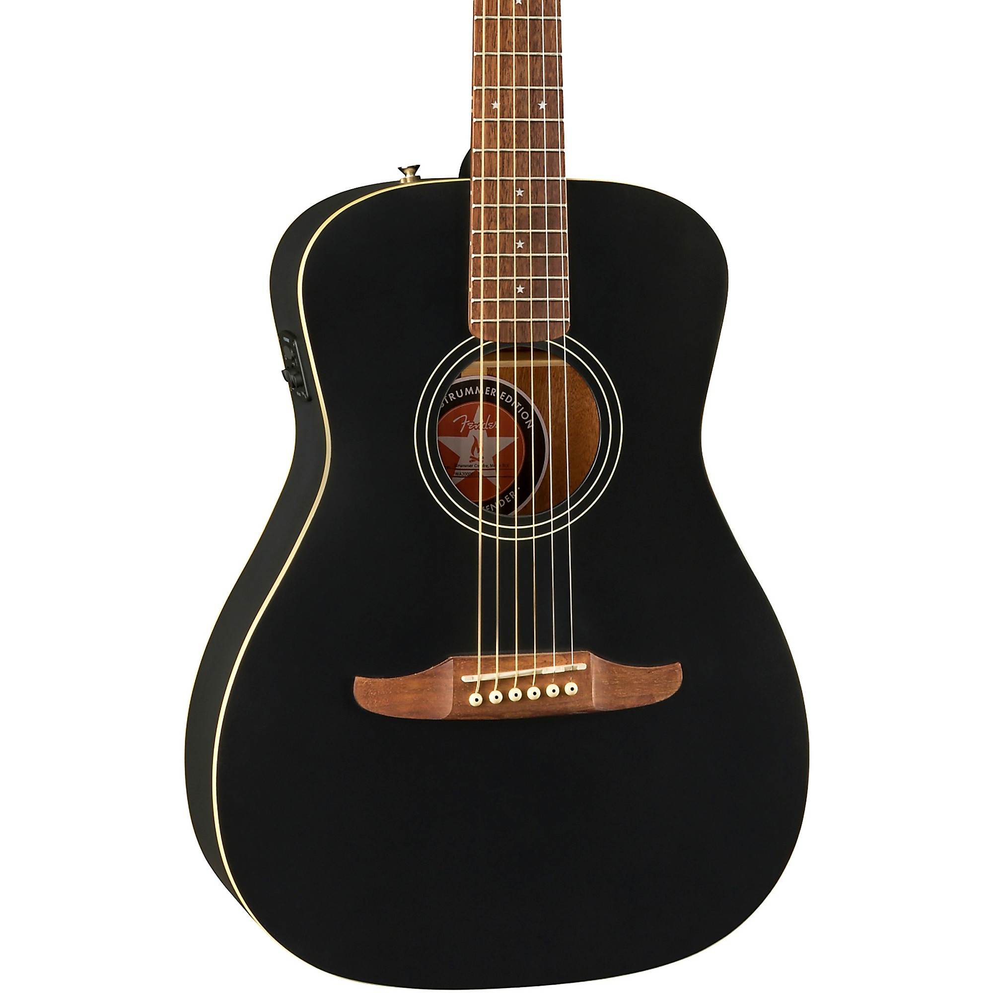 Fender Guitare Folk Électro-Acoustique Joe Strummer Campfire Noir Matte +  Housse