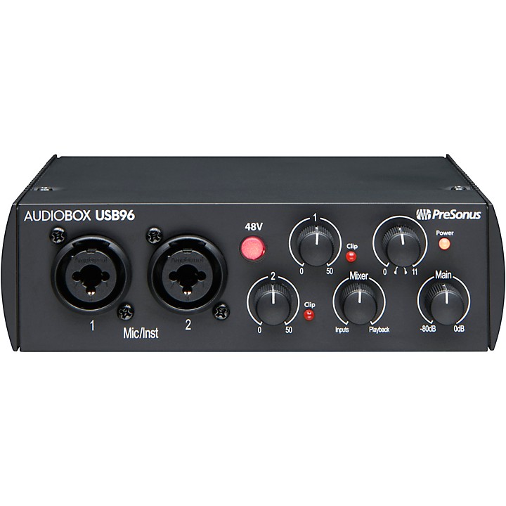 USB Audio Interface for Recording Music, XLR interface with 48V Phantom  Power, TRS balanced with Headphone Amplifier, AudioBox Mic Preamps 48v 2