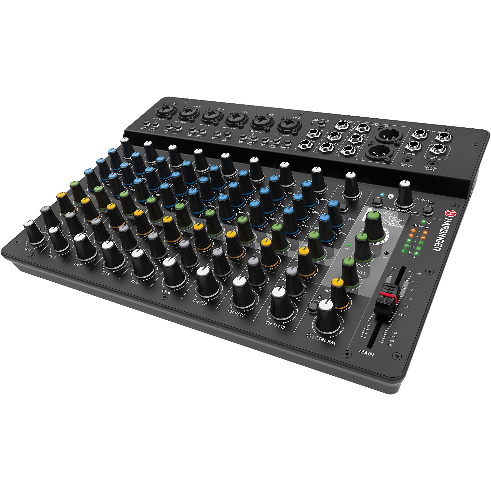 Harbinger LV14 14-Channel Analog Mixer With Bluetooth, FX & USB