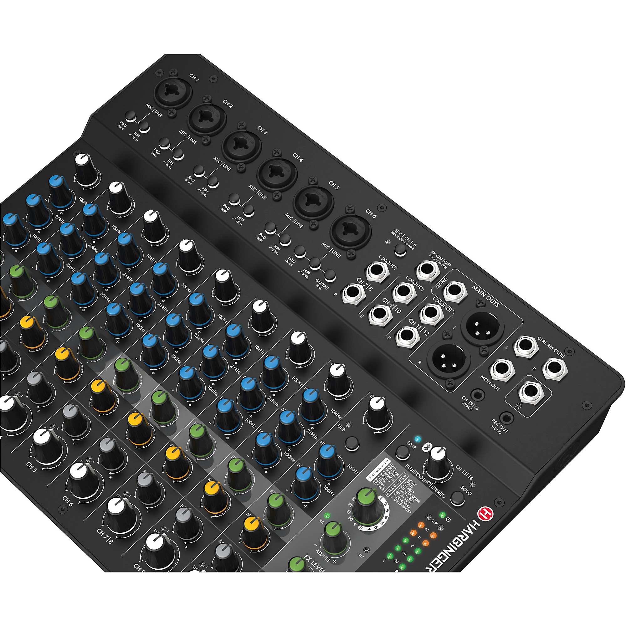 Harbinger LV14 14-Channel Analog Mixer With Bluetooth, FX & USB