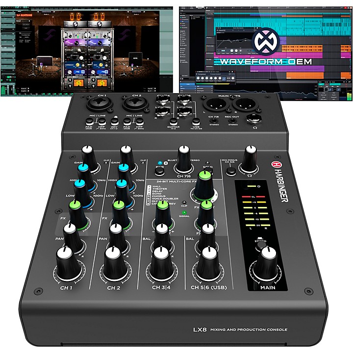 Harbinger LX8 8-Channel Mixer with Bluetooth®, FX and USB