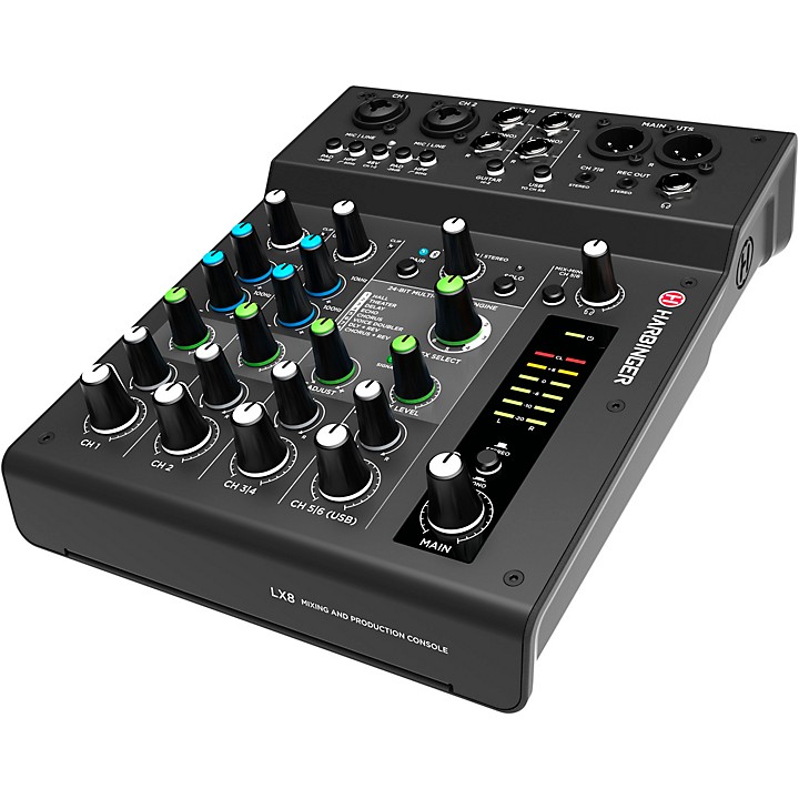 Harbinger LX8 8-Channel Mixer with Bluetooth®, FX and USB