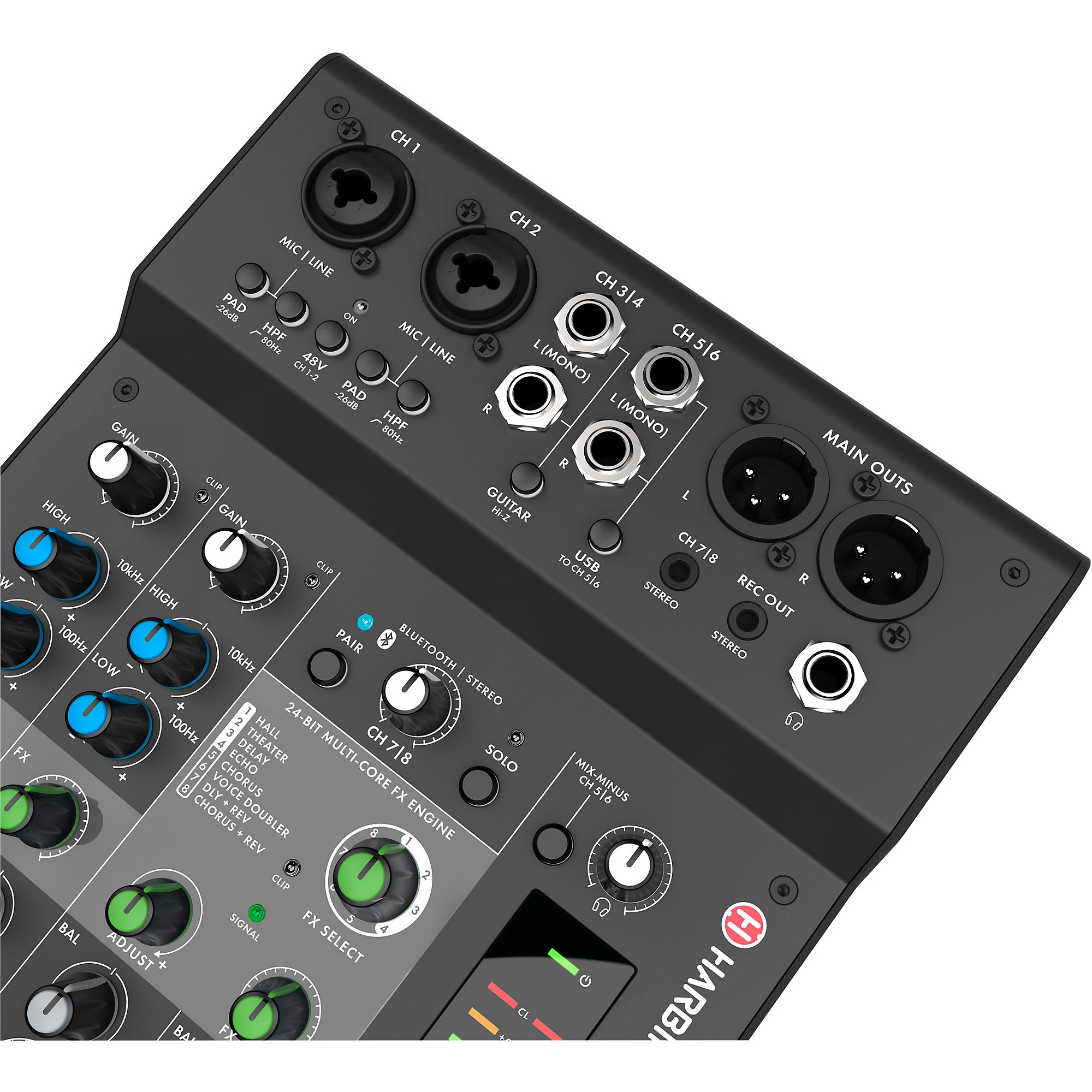 Harbinger LX8 8-Channel Analog Mixer With Bluetooth, FX & USB
