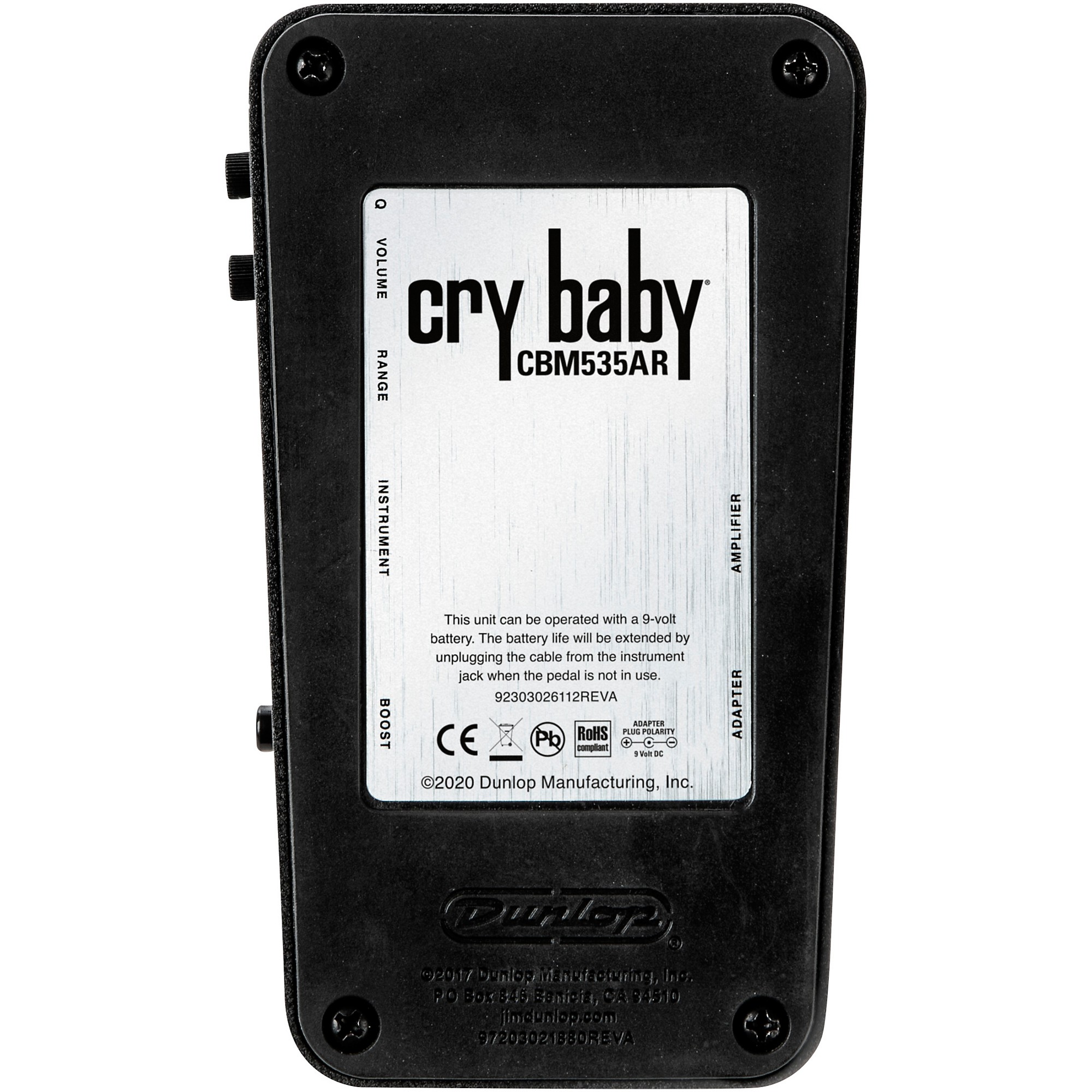 Dunlop cry baby CBM535AR ワウペダル Dunlop CBM535AR Cry Baby Q Mini 535Q Auto-Return Wah Pedal Black