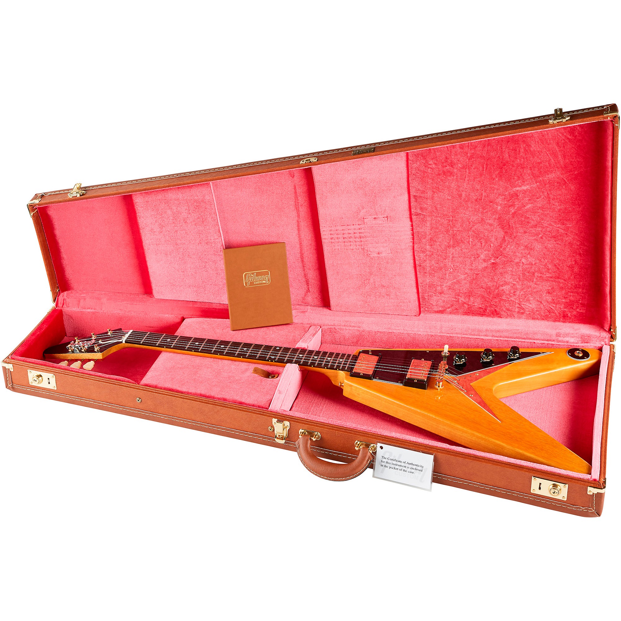 Gibson Custom 1958 Korina Flying V Black Pickguard Electric Guitar