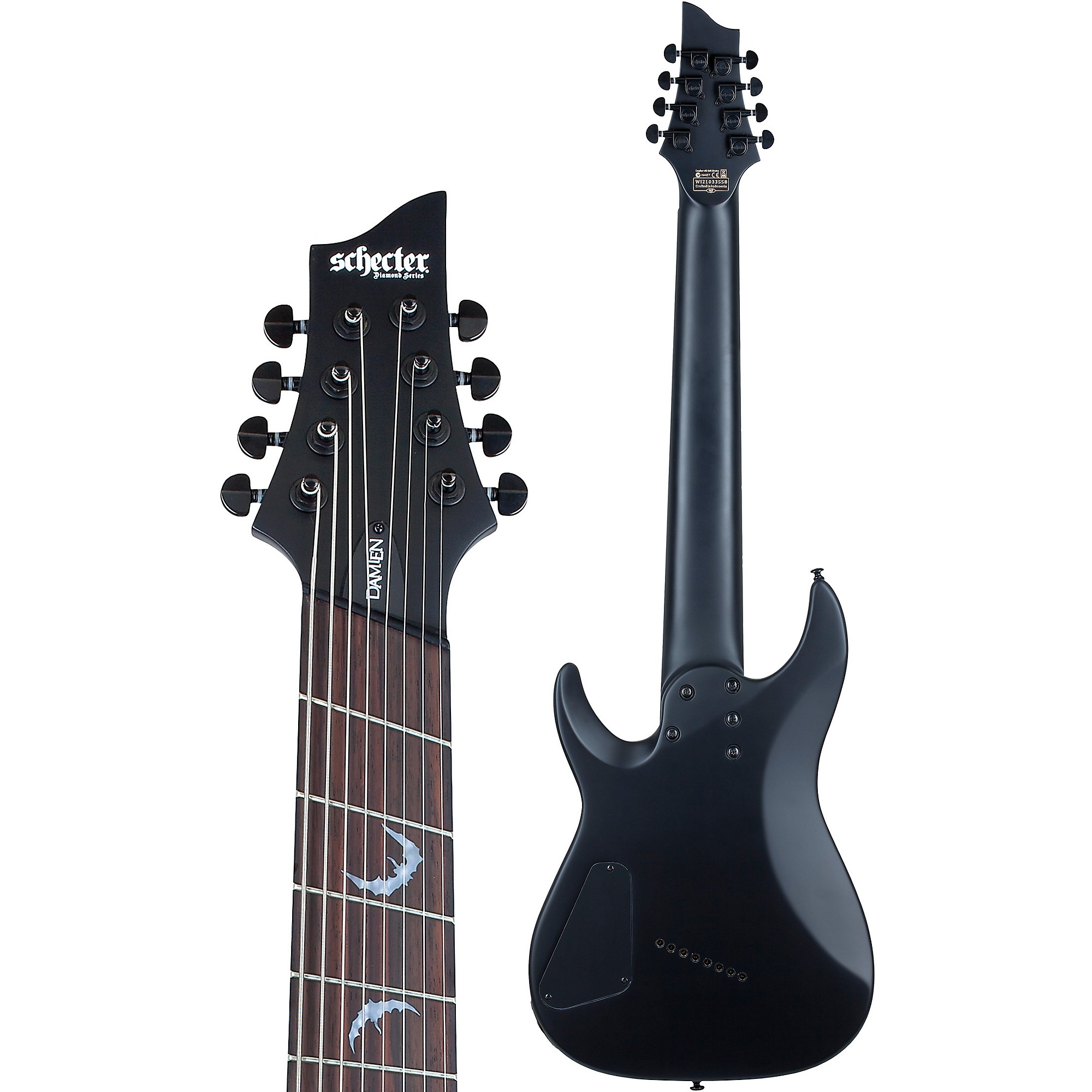 Amazon.com: Schecter Damien-7 SBK Electric Guitar - Satin