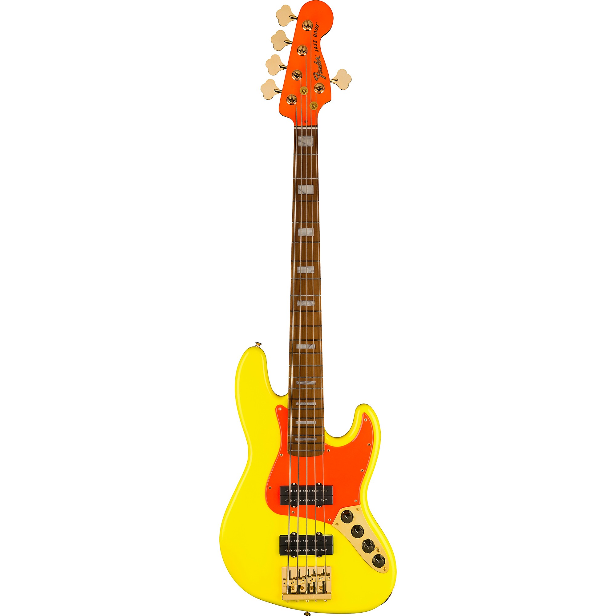 Fender Jazz Bass MONONEON モデル Fender MonoNeon Jazz Bass V Guitar - Fluorescent Yellow | Music & Arts