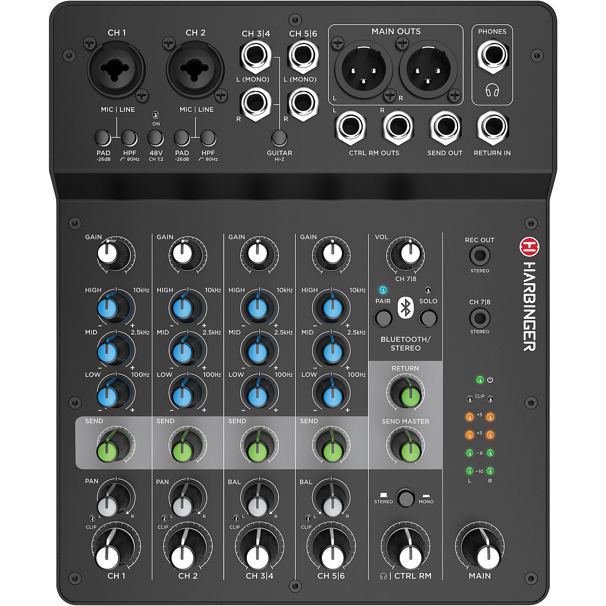 Harbinger LV8 Mixer Package With Gator Mixer Bag | Music & Arts