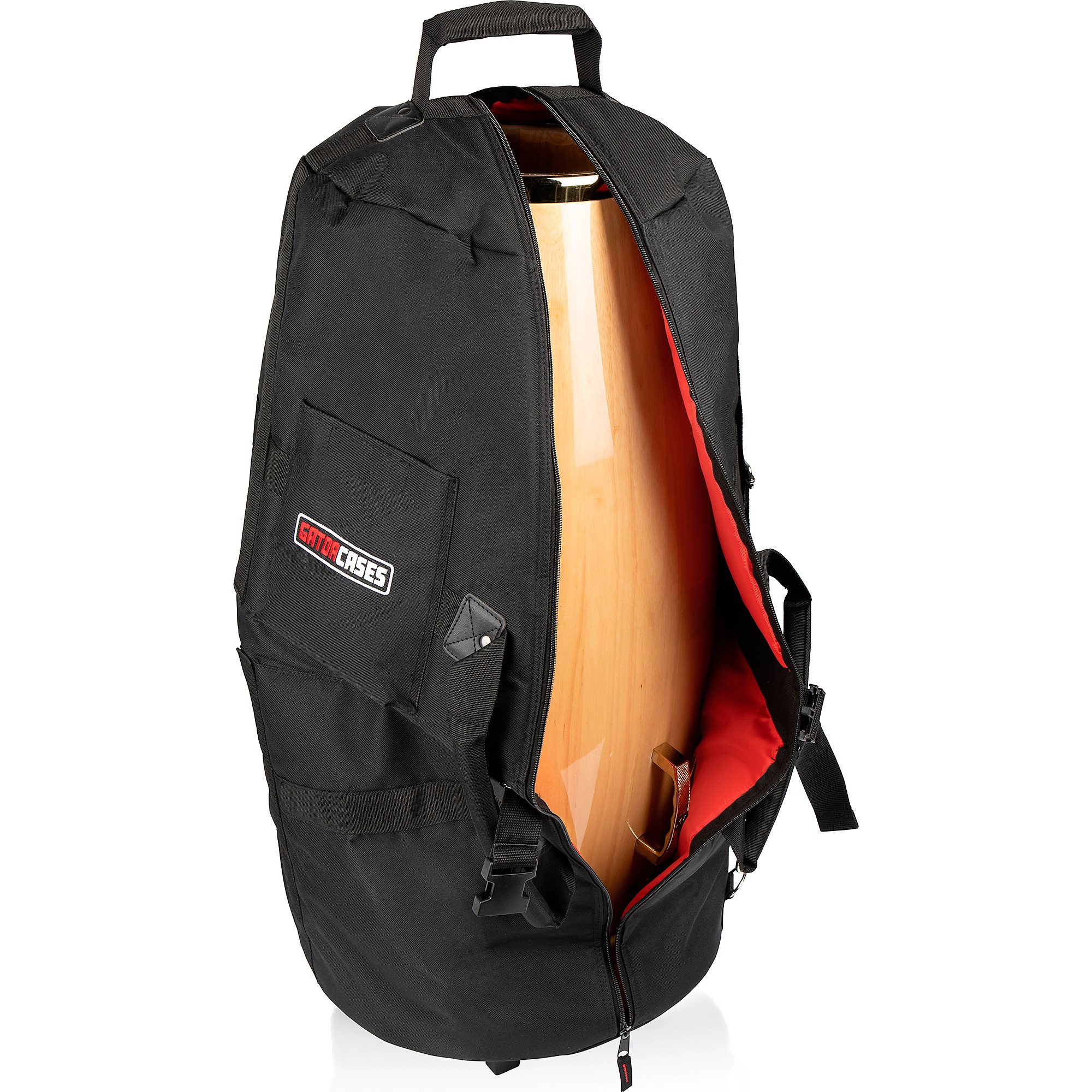 Gator Padded Conga Bag with Wheels and Red Interior | Music