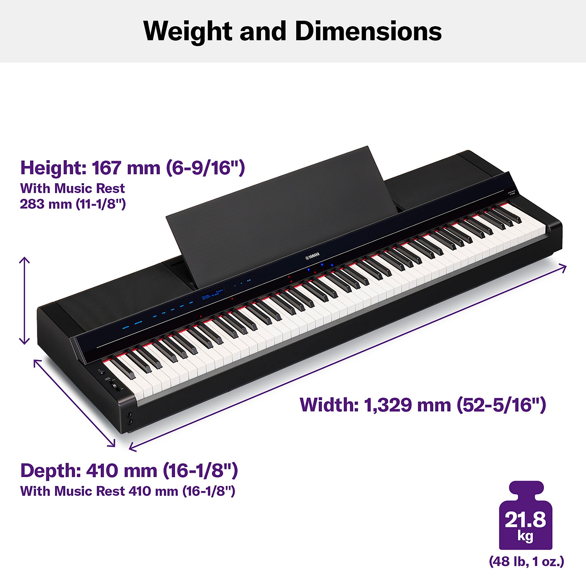 Yamaha P-S500 88-Key Smart Digital Piano With Stream Lights